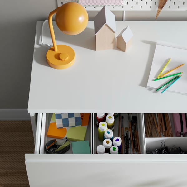 STORKLINTA Chest of 3 drawers, white, 70x50x75 cm