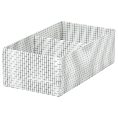 STUK Box with compartments, white/black, 17x32x10 cm