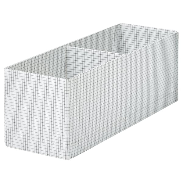 STUK Box with compartments, white/black, 17x51x18 cm