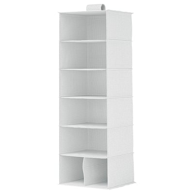 STUK Hanging storage with 7 compartments, white/black, 30x30x90 cm