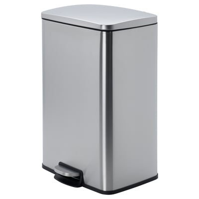 SULTEN pedal bin, stainless steel, sleek design, soft-close lid, rectangular shape, modern home decor.