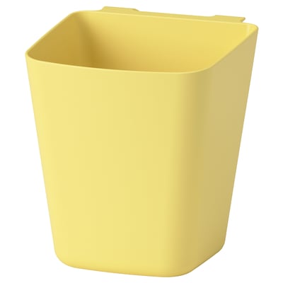 A yellow SUNNERSTA kitchen storage bin made of polypropylene plastic, designed to save counter space and keep items organized.
