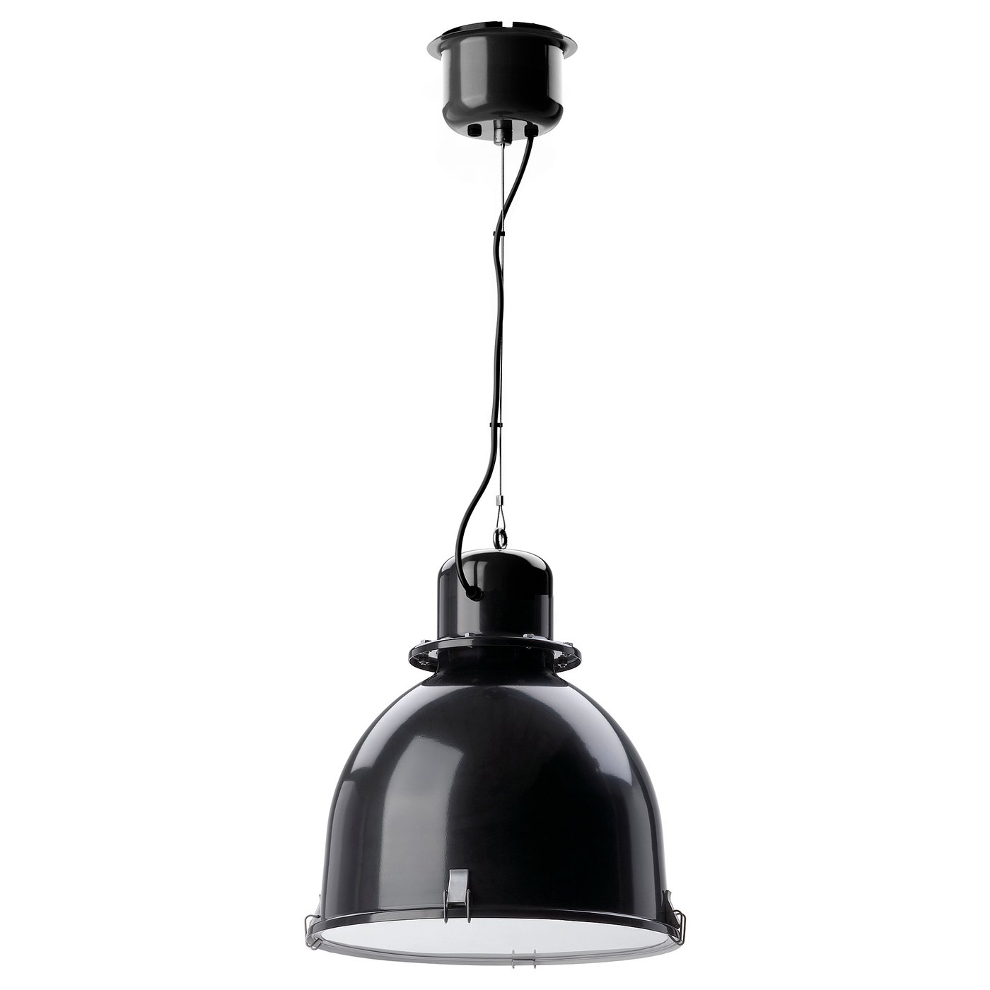 SVARTNORA Pendant lamp - black 38 cm
