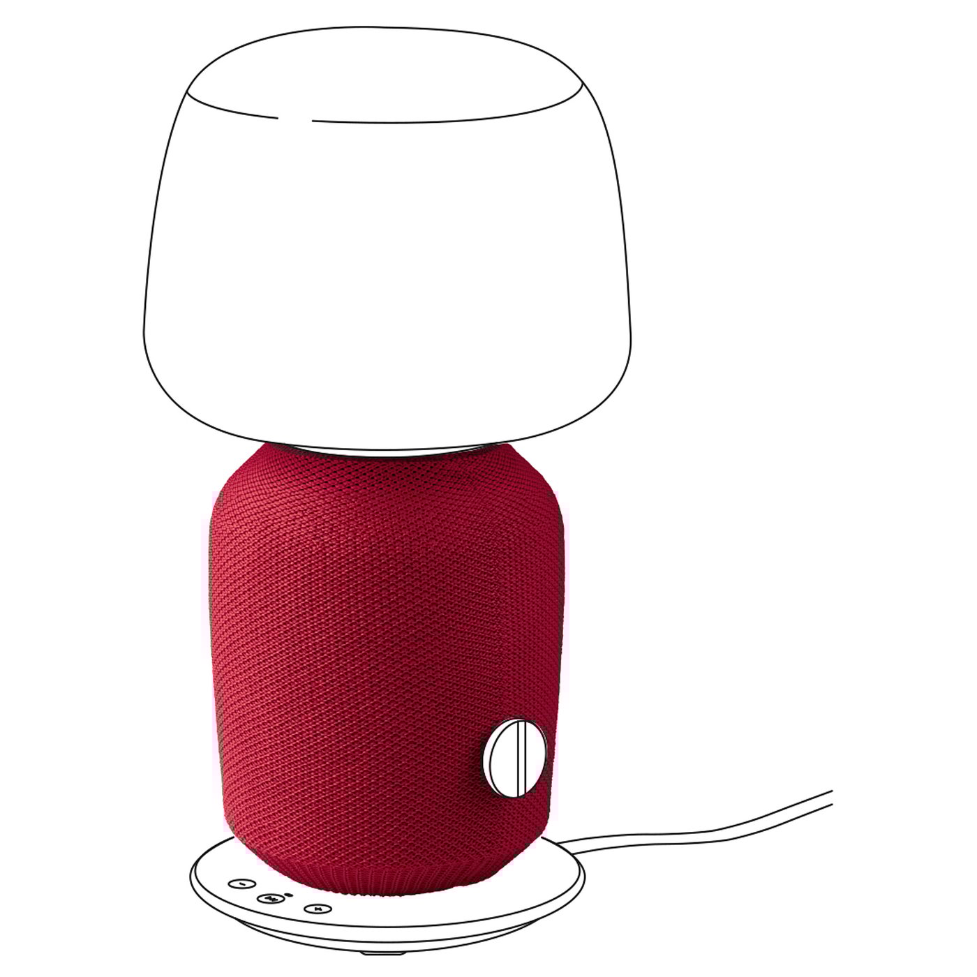 SYMFONISK Cover for table lamp speaker red IKEA Ireland