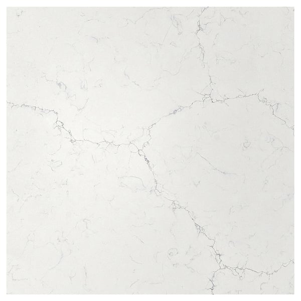 TÄRNHULT Custom made wall panel, white/grey-beige marble effect/glass composite, 1 m²x2.0 cm