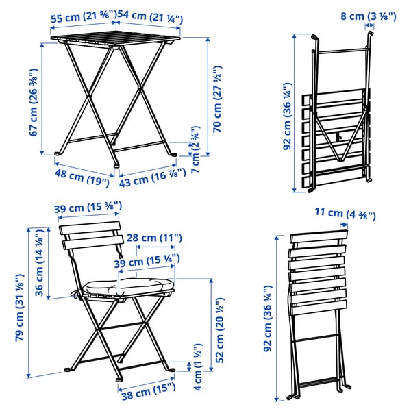 Illustration with measurements for the product: TÄRNÖ.