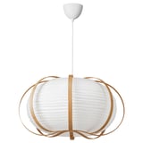 TAGGTOFS / HAVSDJUP Pendant lamp, white bamboo, 67 cm