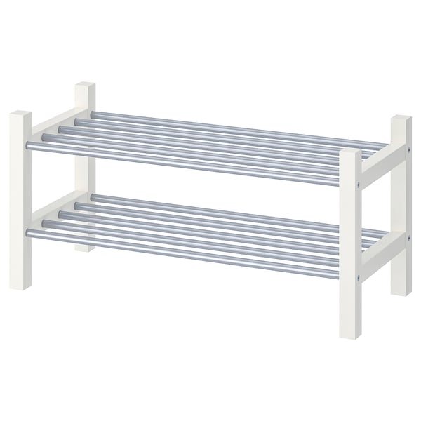 TJUSIG shoe rack, white & silver.