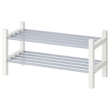 TJUSIG shoe rack, white & silver.