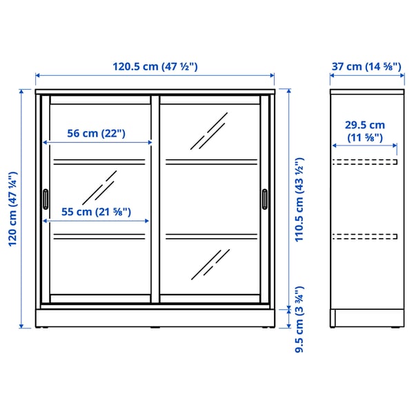 Illustration with measurements for the product: TONSTAD.
