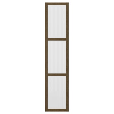 TONSTAD door, brown, rectangular, structured glass, smooth edges.