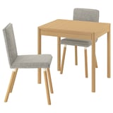TONSTAD / TONSTAD Table and 2 chairs, oak veneer/Viarp beige/brown oak effect, 80/120x70 cm