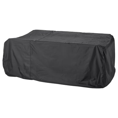Black TOSTERÖ furniture cover, waterproof, rectangular.