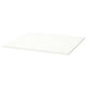 Option: TROTTEN white rectangular table top with smooth melamine surface and plastic edging.