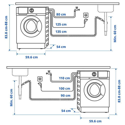 TVÄTTAD integrated washing machine, white IKEA Ireland