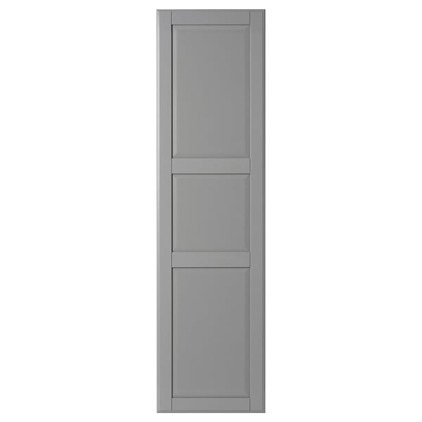 Gray TYSSEDAL cabinet door, classic panel design, soft edges, durable painted finish.