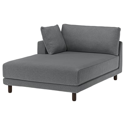 UPPÅKRA Chaise longue module, with armrest left/Johanneshov dark grey