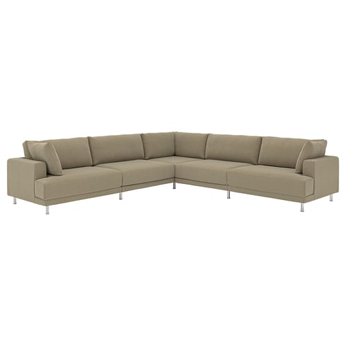 UPPÅKRA Modular corner sofa, 6 seat, Johanneshov brown-beige