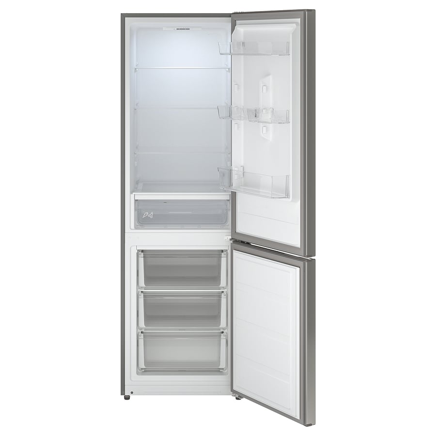 UPPKALLA Fridge/freezer, IKEA 300 freestanding/stainless steel colour