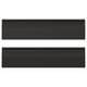 Two black rectangular kitchen cabinet fronts with sleek, simple lines and integrated handles. Modern, minimalist design.