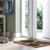 Black & beige cat doormat, VÄGTYP, coir with latex backing