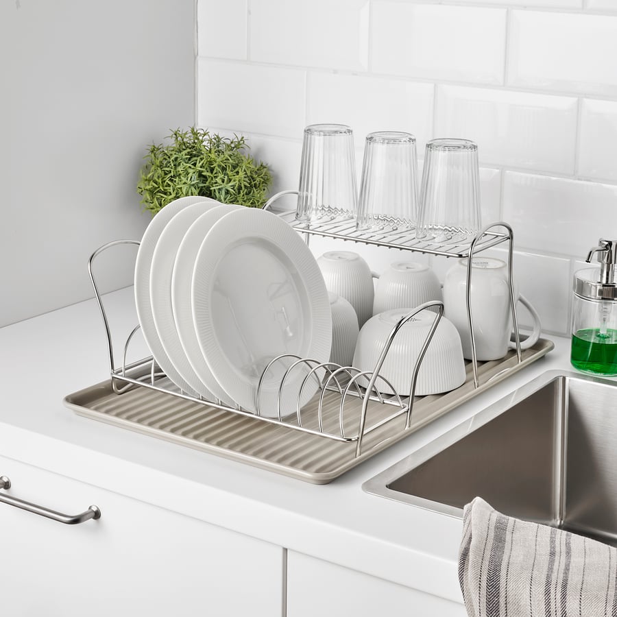 VÄLVÅRDAD dish drying rack, stainless steel, 12x32 cm IKEA Ireland