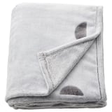 Gray kids blanket with hearts, soft fleece.