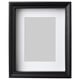Black photo frame with white mat, rectangular shape, simple design.