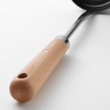 Wooden-handled ladle, well-crafted with a smooth finish, designed for comfortable grip and easy use.
