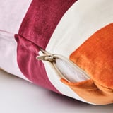VATTENVÄN pillow cover with hidden zipper, soft cotton/viscose, multi-colored bands.