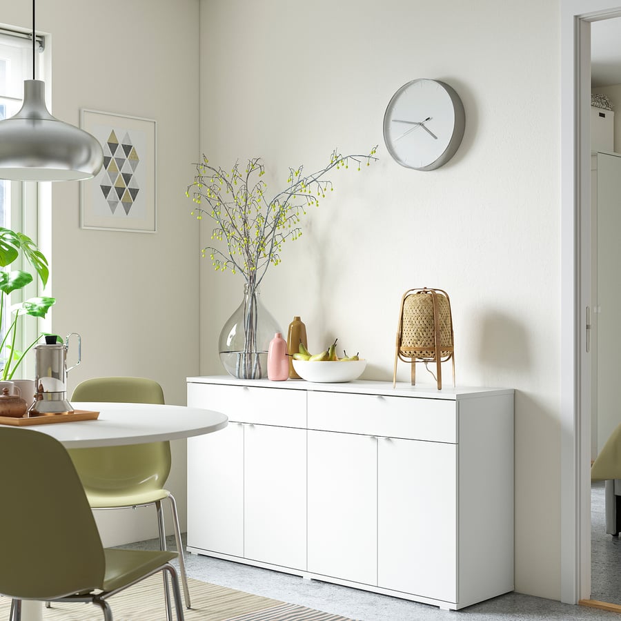 VIHALS sideboard, white, 140x37x75 cm IKEA Ireland