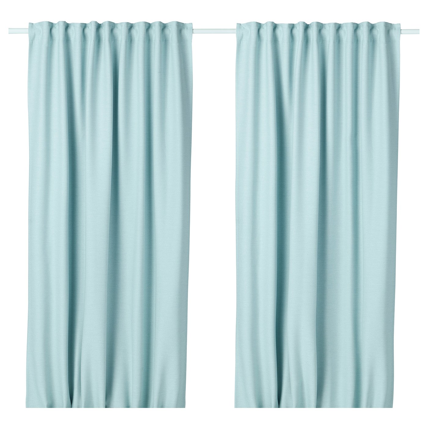 Vilborg Room Darkening Curtains 1 Pair White Turquoise Ikea