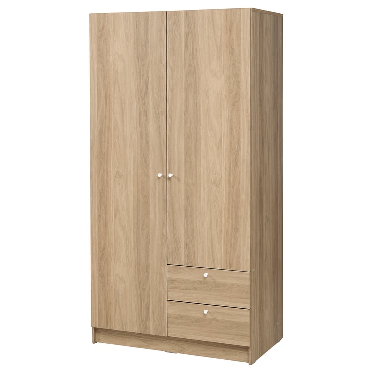 VILHATTEN wardrobe with 2 doors and 2 drawers, oak effect, 98x57x190 cm IKEA Ireland