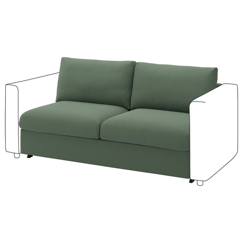 VIMLE 2-seat sofa-bed section, Knäbäck grey-green