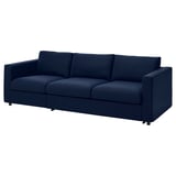 Deep blue VIMLE sofa with minimalist style and straight lines.
