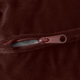 Zipper closure, rich brown suede. Quality feel, sleek pull tab.
