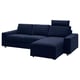 Option: Dark blue VIMLE sectional sofa with chaise and headrests.