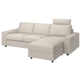 VIMLE sectional sofa, beige, l-shaped, with storage.