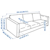 Illustration with measurements for the product: VIMLE.