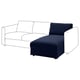 The VIMLE sectional sofa in blue and white, featuring a chaise lounge with storage, offers a modern and comfortable design.