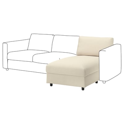 VIMLE Chaise longue section, Knäbäck light beige