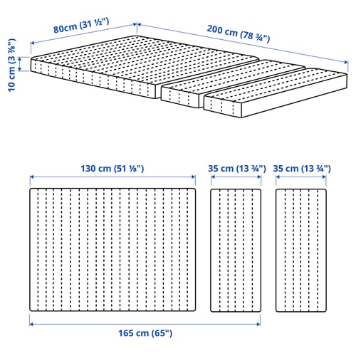 VIMSIG Foam mattress for extendable bed, 80x200 cm