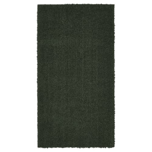 Large green rectangular VINDEBÄK rug with soft pile and anti-slip backing.