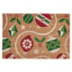 Holiday-themed doormat, VINTERFINT, red, green, and white festive designs on natural coconut fiber. Rectangle shape, durable and decorative.