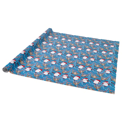 VINTERFINT Gift wrap roll, Christmas pattern blue, 4x0.94 m/3.76 m²