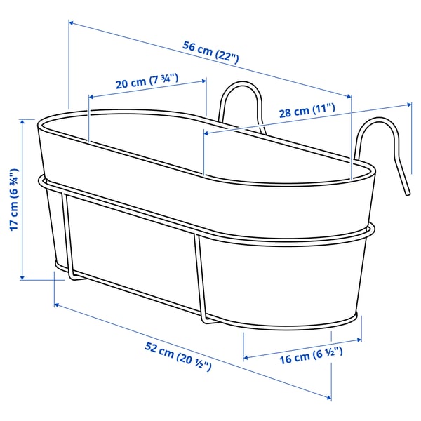 Illustration with measurements for the product: VITLÖK.