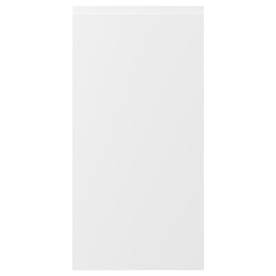 VOXTORP: matte white kitchen cabinet, rectangular, minimalist design, integrated handles, plastic and particleboard.