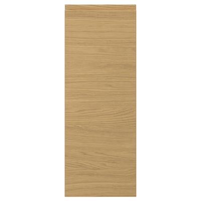 VOXTORP door, brown oak, straight, modern, with integrated handles.