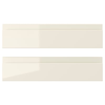 VOXTORP beige glossy drawer fronts, modern design, high-gloss finish, easy-clean, rectangular shapes.
