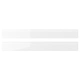 VOXTORP white high-gloss drawer front, sleek design, plastic edging.
